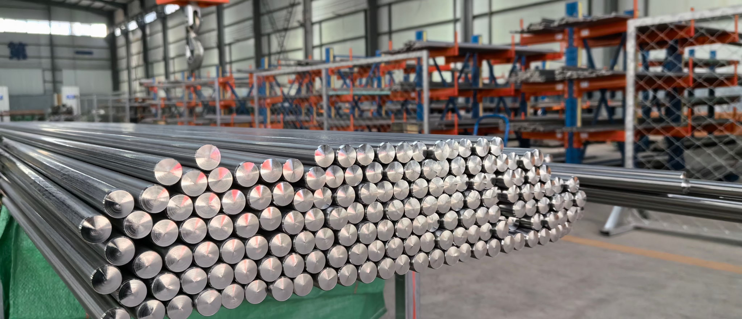Precision cut stainless steel bar stock ready for industrial supply