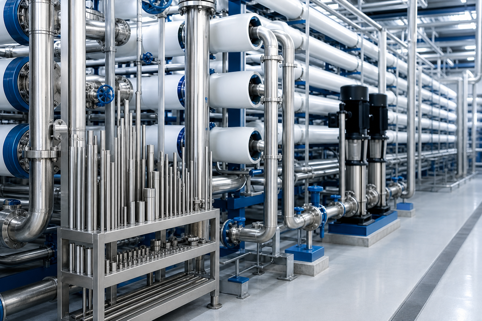 Desalination system material scenario
