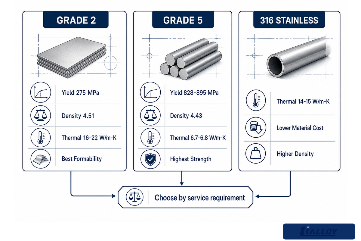 Grade 2 versus Grade 5 Titanium and Stainless Steel: How to Choose — TiAlloy