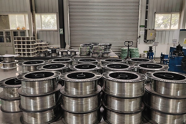 Titanium wire coils for welding filler springs mesh and anode connections