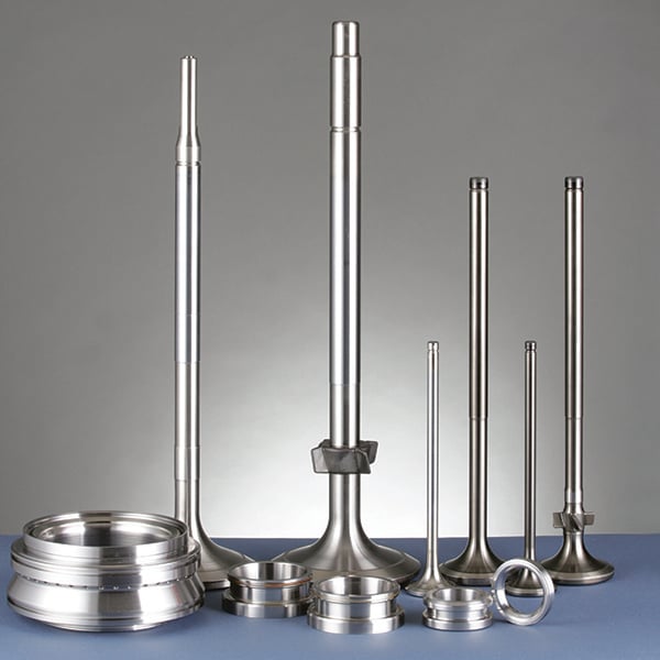 Stainless steel bar machined into valve stems and spindles