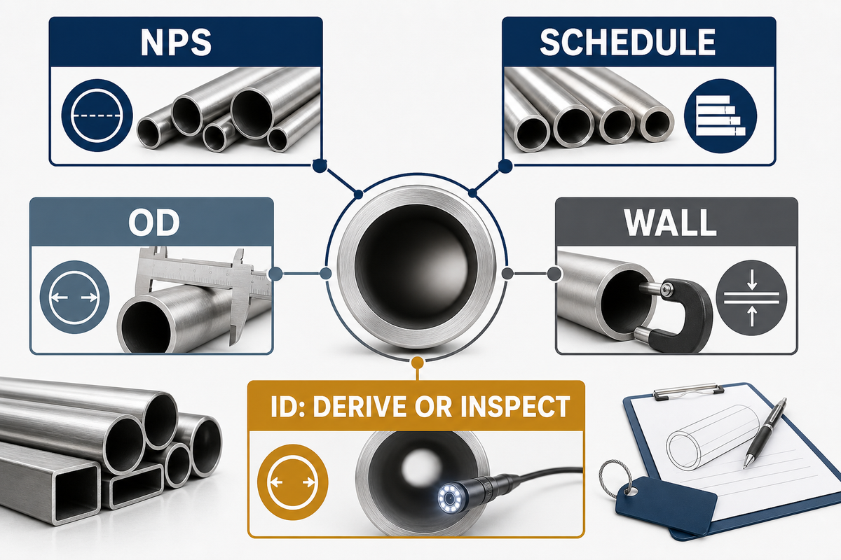 2. Read Sizes from NPS, Schedule, OD, Wall, and ID — TiAlloy