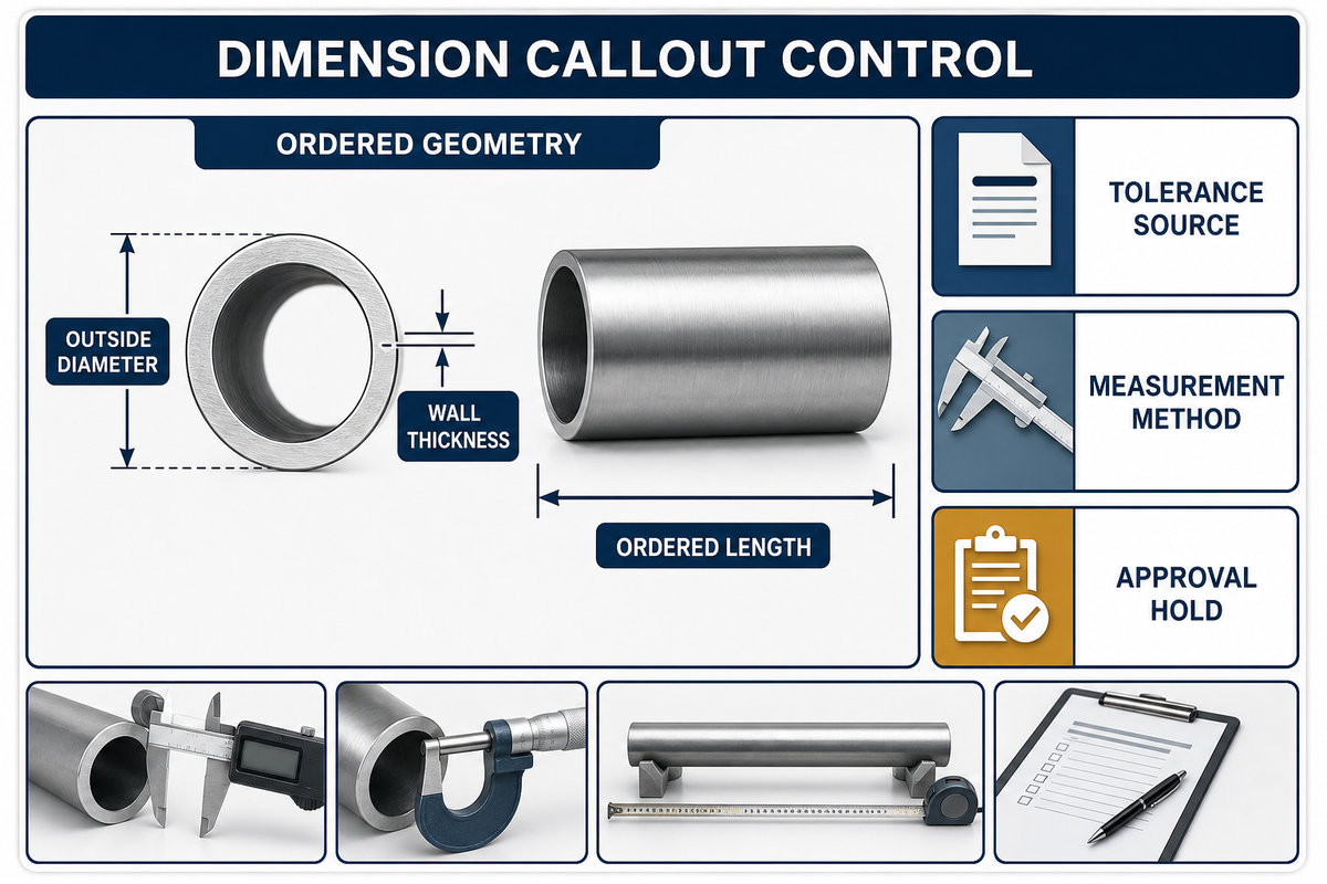 2. Build a Dimension Callout from OD, Wall, and Length — TiAlloy