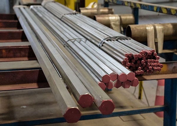 Stainless steel hexagonal bar section