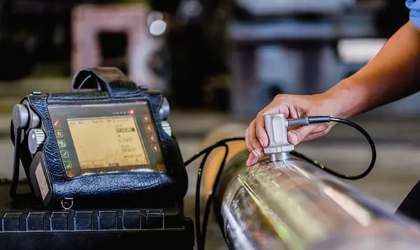 Ultrasonic nondestructive testing for material inspection