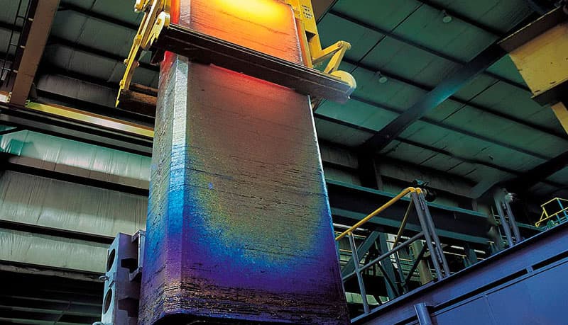 Real TiAlloy titanium ingot produced after melting and remelting