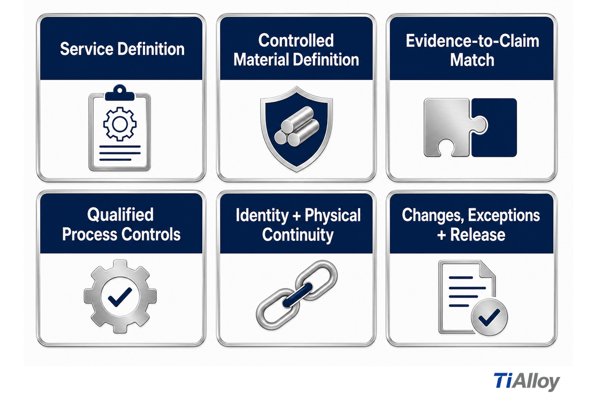 Six evidence-readiness lenses support the next controlled aerospace material decision (IAQG)