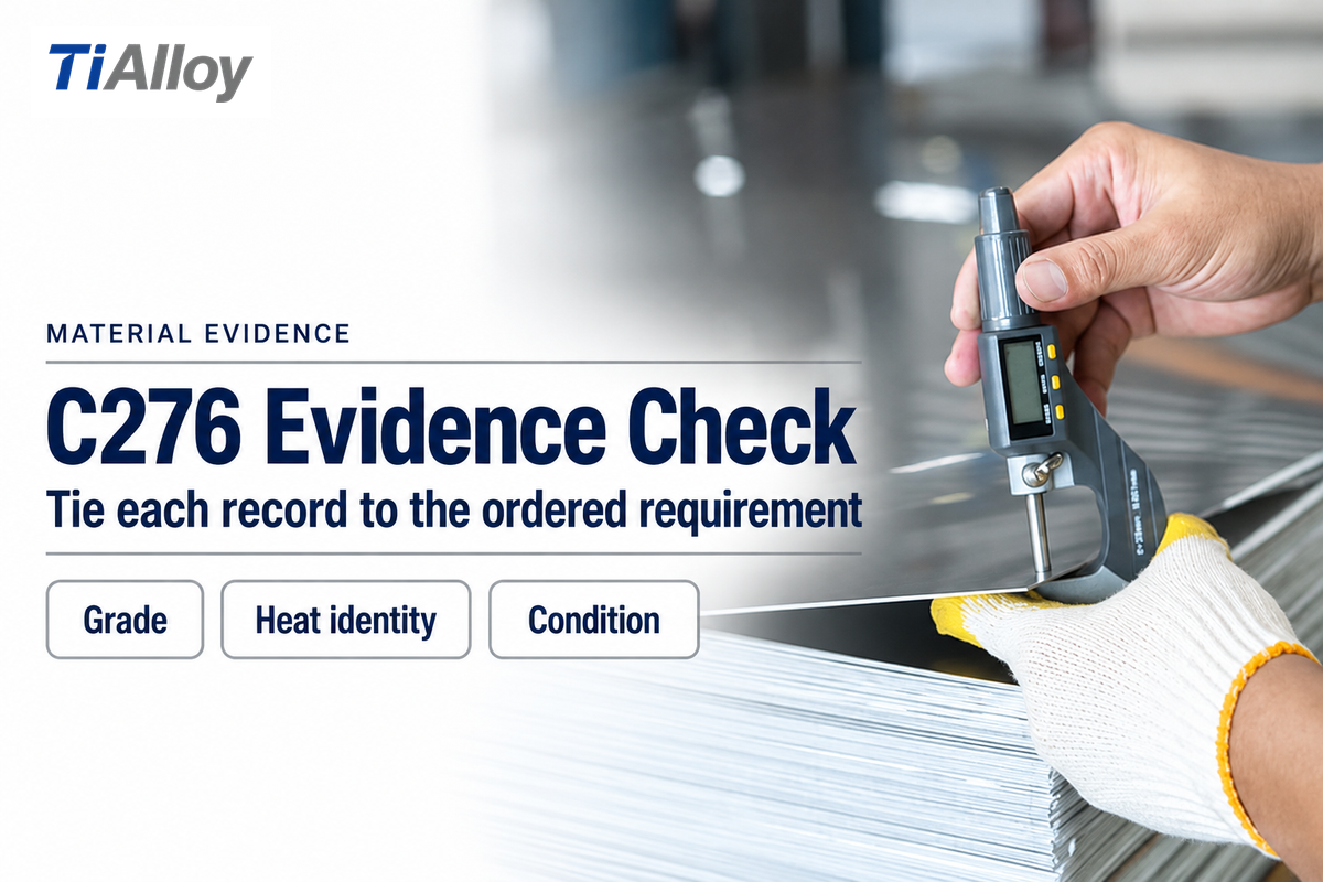 Connect physical checks to document evidence for Hastelloy C276.