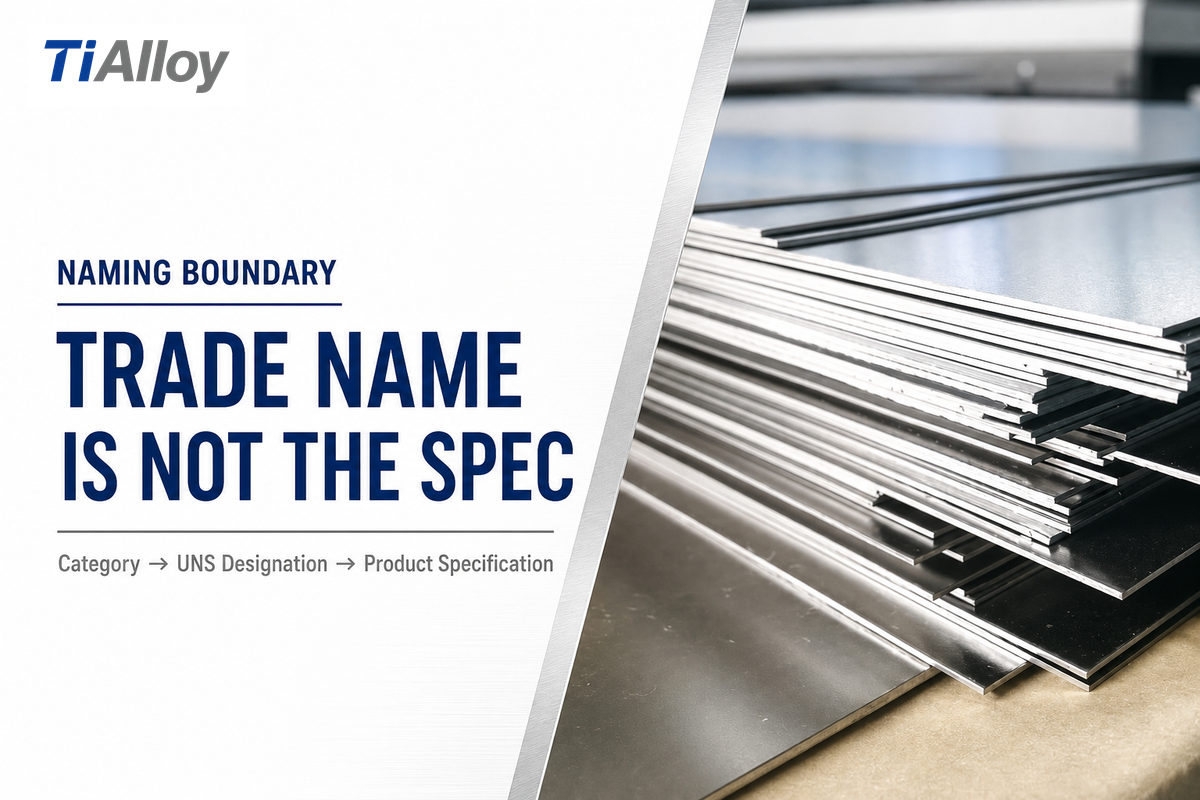 Trade names require a generic designation and product-form specification for ordering (ASTM)