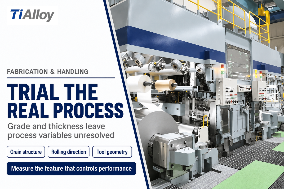 Forming trials must record grain structure, rolling direction and tool geometry alongside nominal foil grade and thickness.